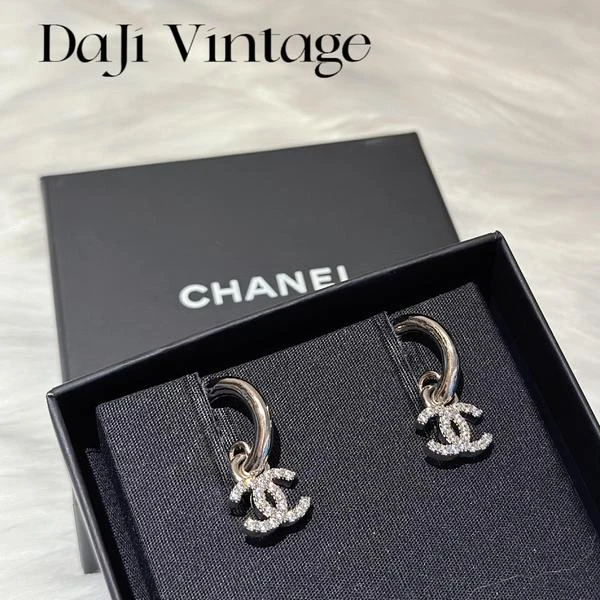 大吉中古/Chanel香奈儿双c带钻耳钉