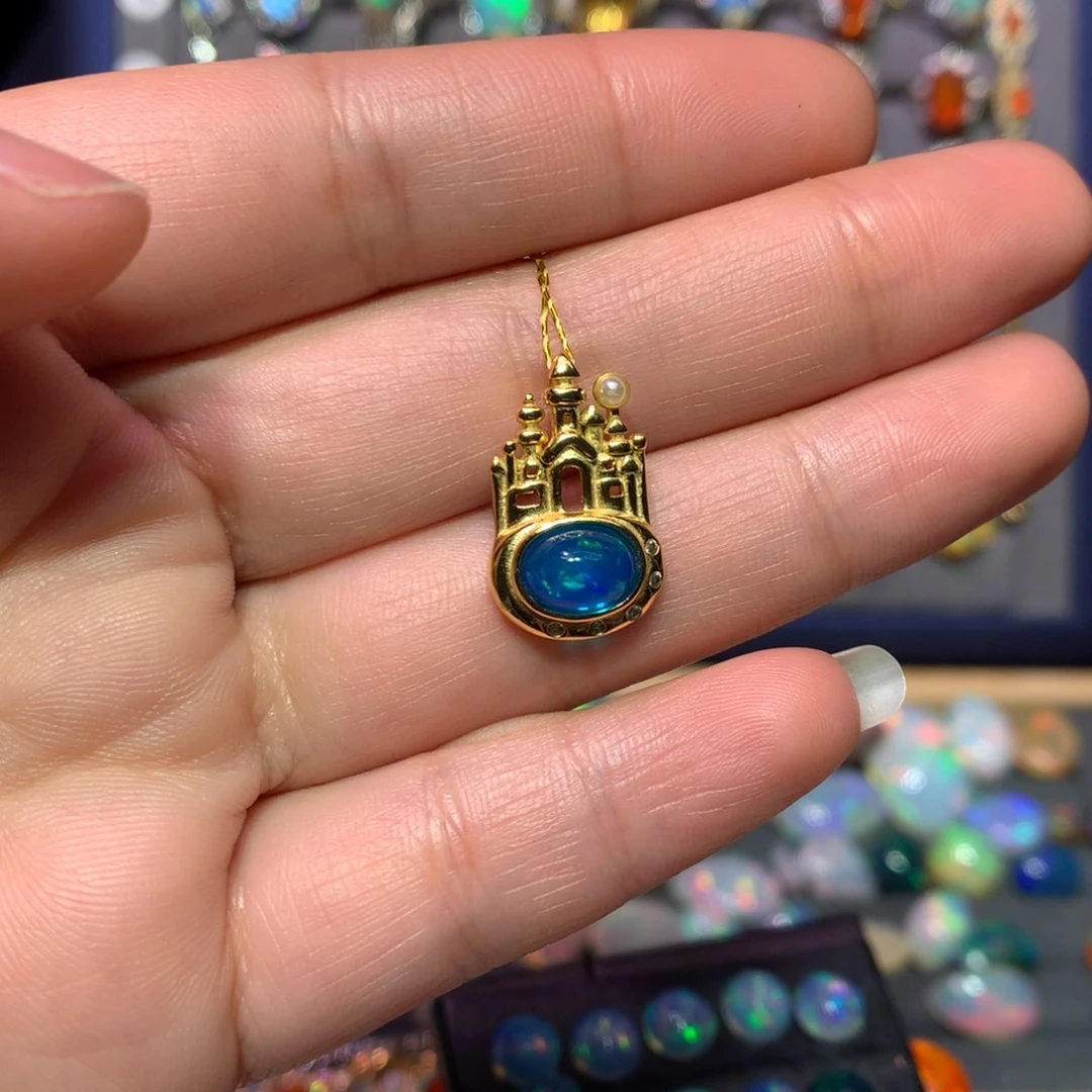 欧泊吊坠款式银S925镶嵌