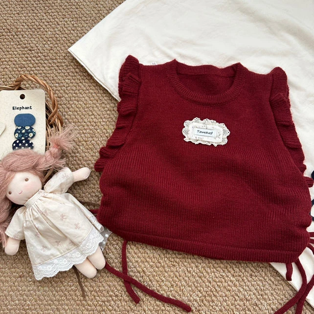 【BaoBao】秋款女童可爱洋气毛衣马甲6608