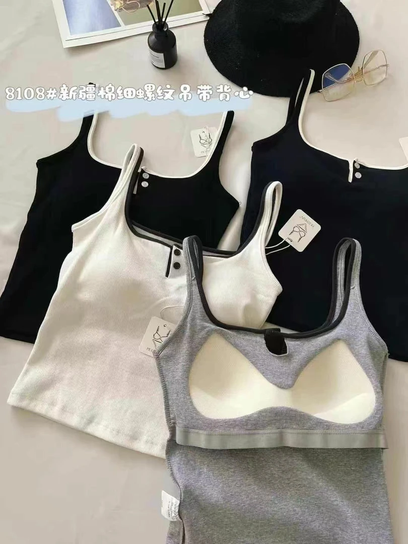 8108细螺纹仙女吊带背心