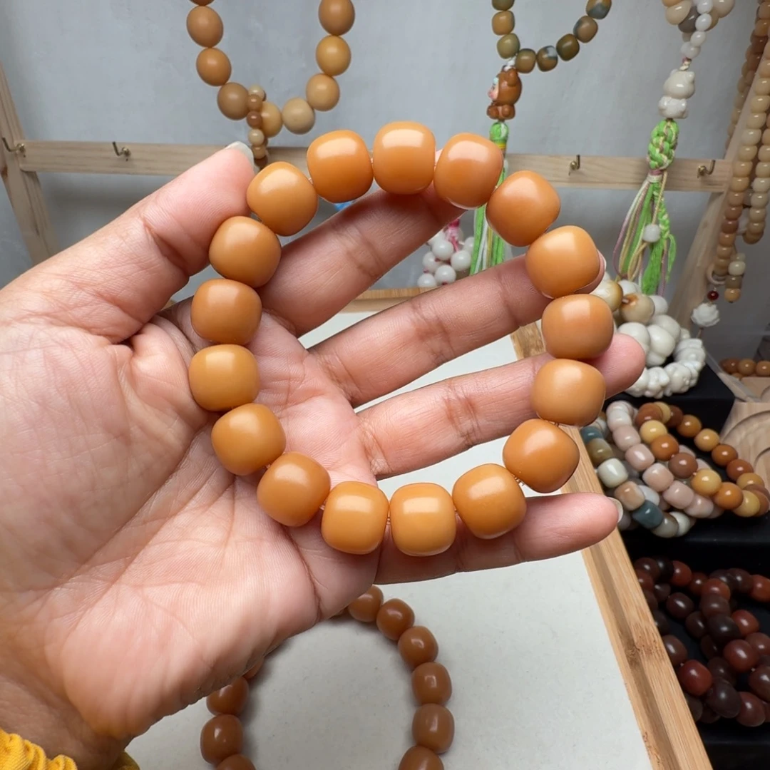 小***士菩提根/象牙果手串卡14干磨橘子海