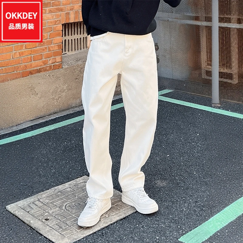 高级感轻奢男装直筒牛仔裤夏季新款痞帅男士休闲裤百搭宽松长裤子
