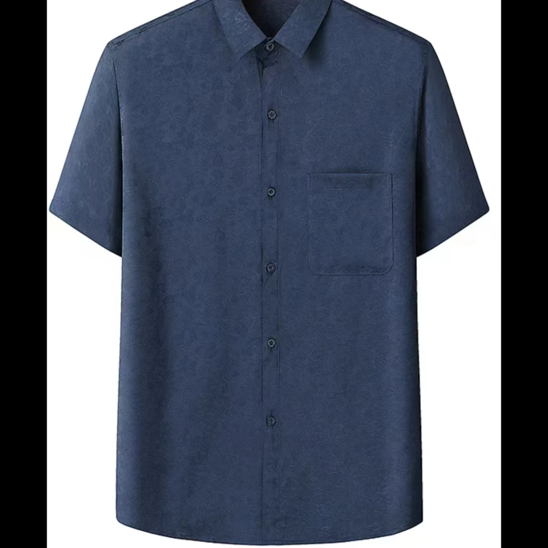 夏季绸缎衬衣短袖