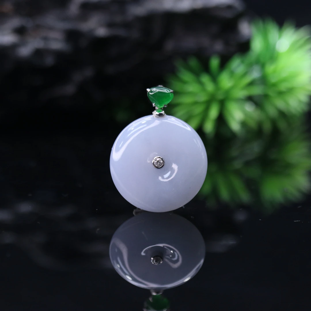 47天然缅甸翡翠A货18k冰紫平安扣/300017/上海嘉禾拍卖