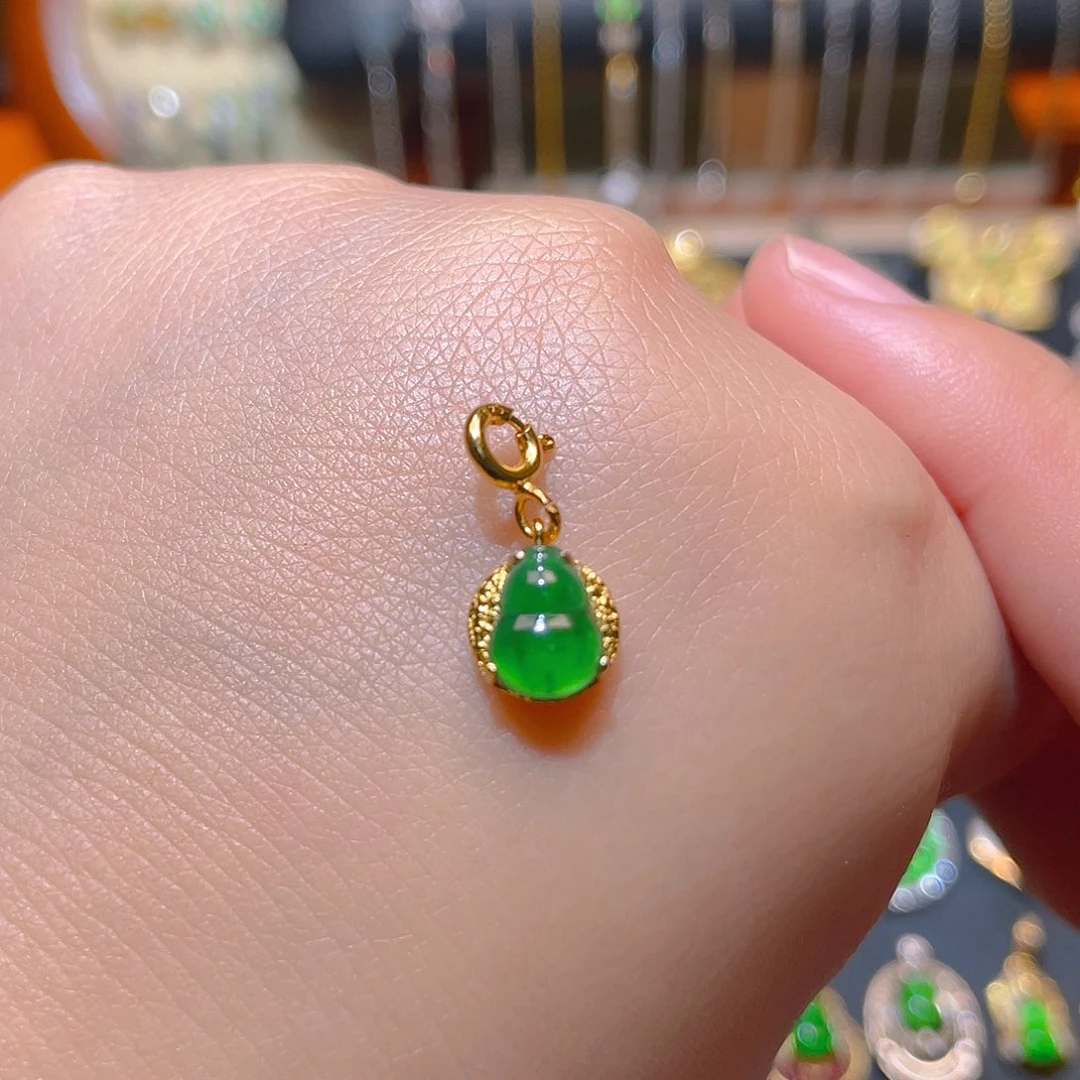 翡翠银S925镶嵌吊坠(不含链)