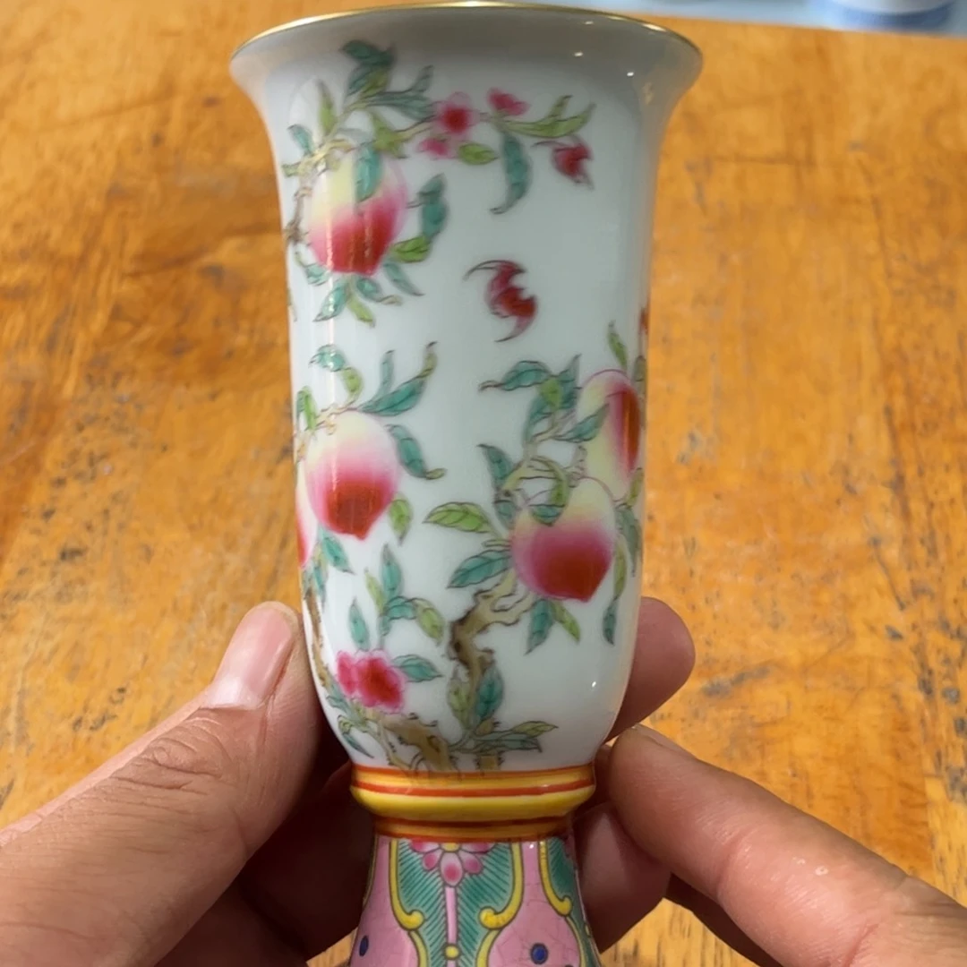 杯子粉彩陶瓷花卉杯