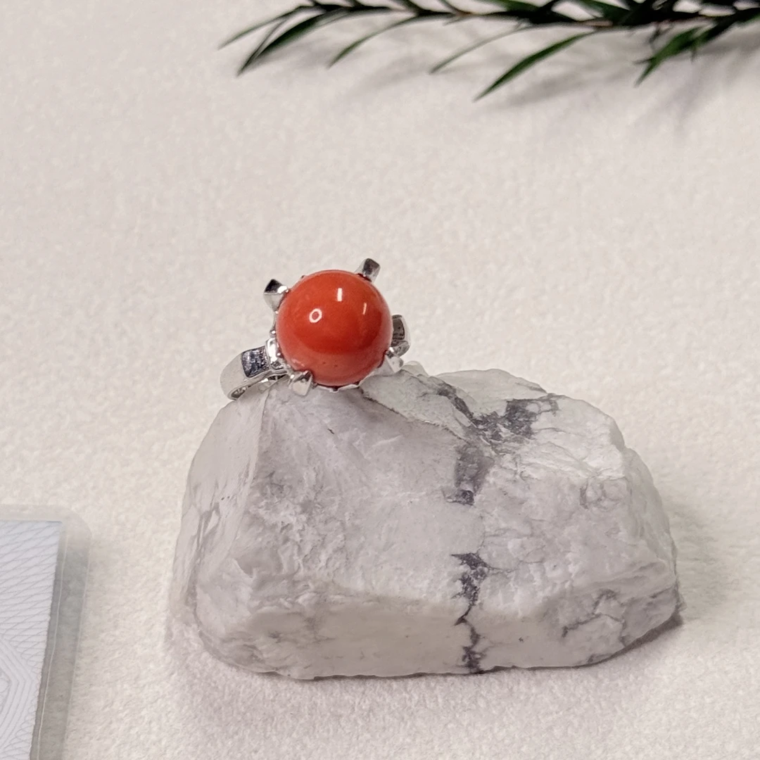 【六六中古】孤品精美珊瑚戒指sh575港11欧50