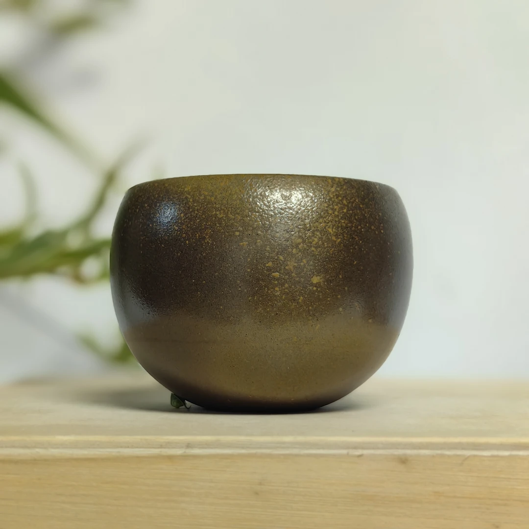 柴烧杯火痕窑变多彩80毫升陶瓷紫砂题西林壁茶杯品茗杯茶具喝茶杯