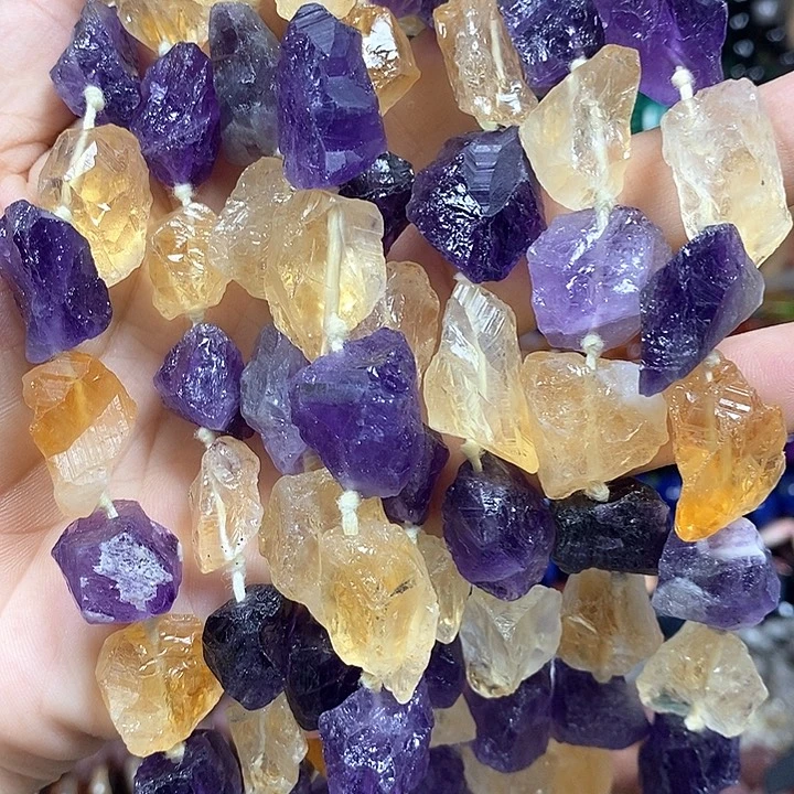 玛瑙/玉髓未镶嵌珠宝半成品高品紫黄晶原矿
