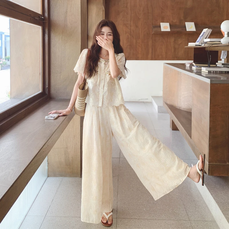 气质法式氛围感套装裤夏季女2025新款轻奢韩系ins风高级感两件套