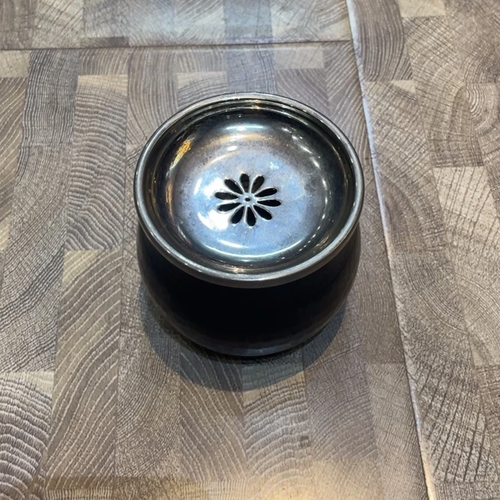 铜鎏银建水茶道具摆件摆件