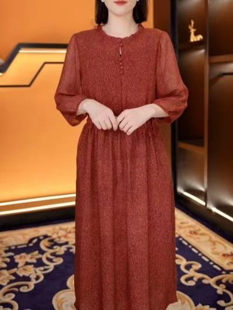 2025新款百搭显瘦减龄女士气质优雅连衣裙11713