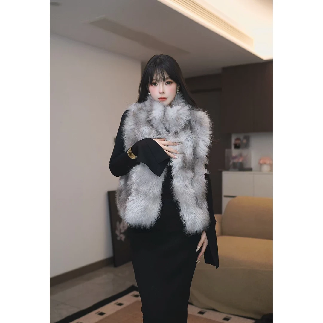人造皮草 JIAYU 冬季立领外套女时尚马甲