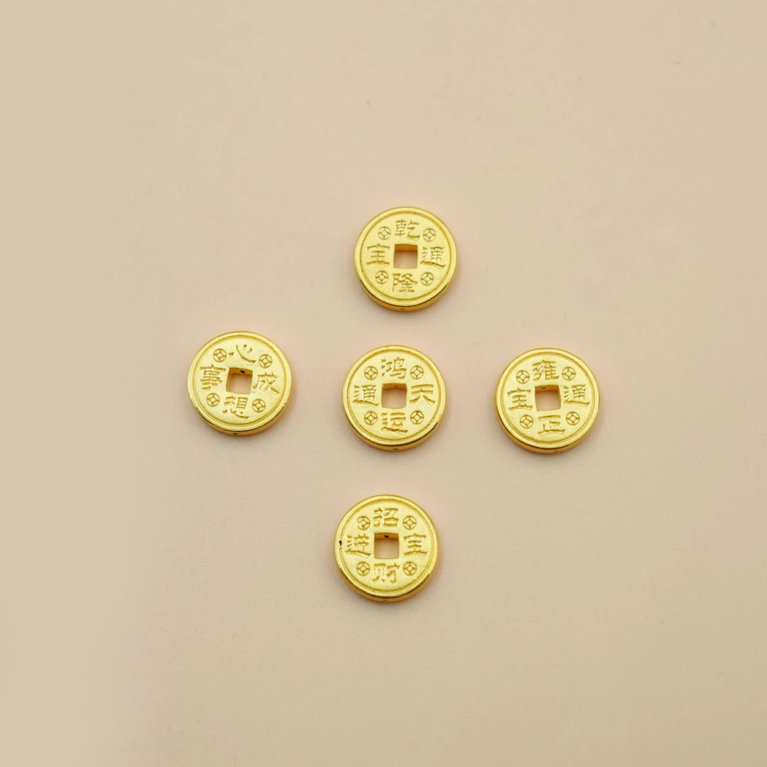 金美福足金999五帝币手串可搭吉言半镯新款时尚手串配件