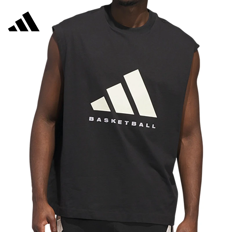 流光风adidas阿迪达斯男子运动休闲无袖T恤JX5586