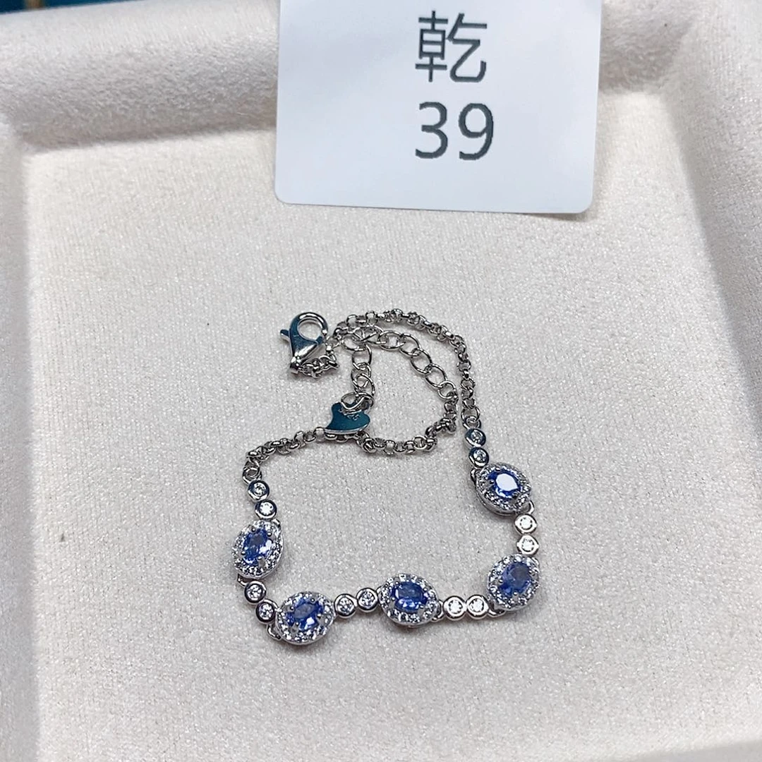 手链银S925镶嵌坦桑石乾39