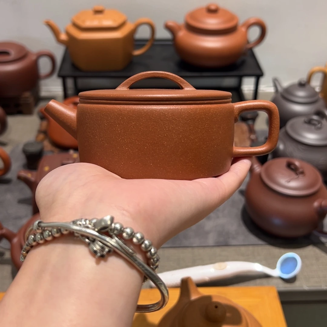 小***七茶壶紫砂宜兴紫砂壶红降坡汉瓦