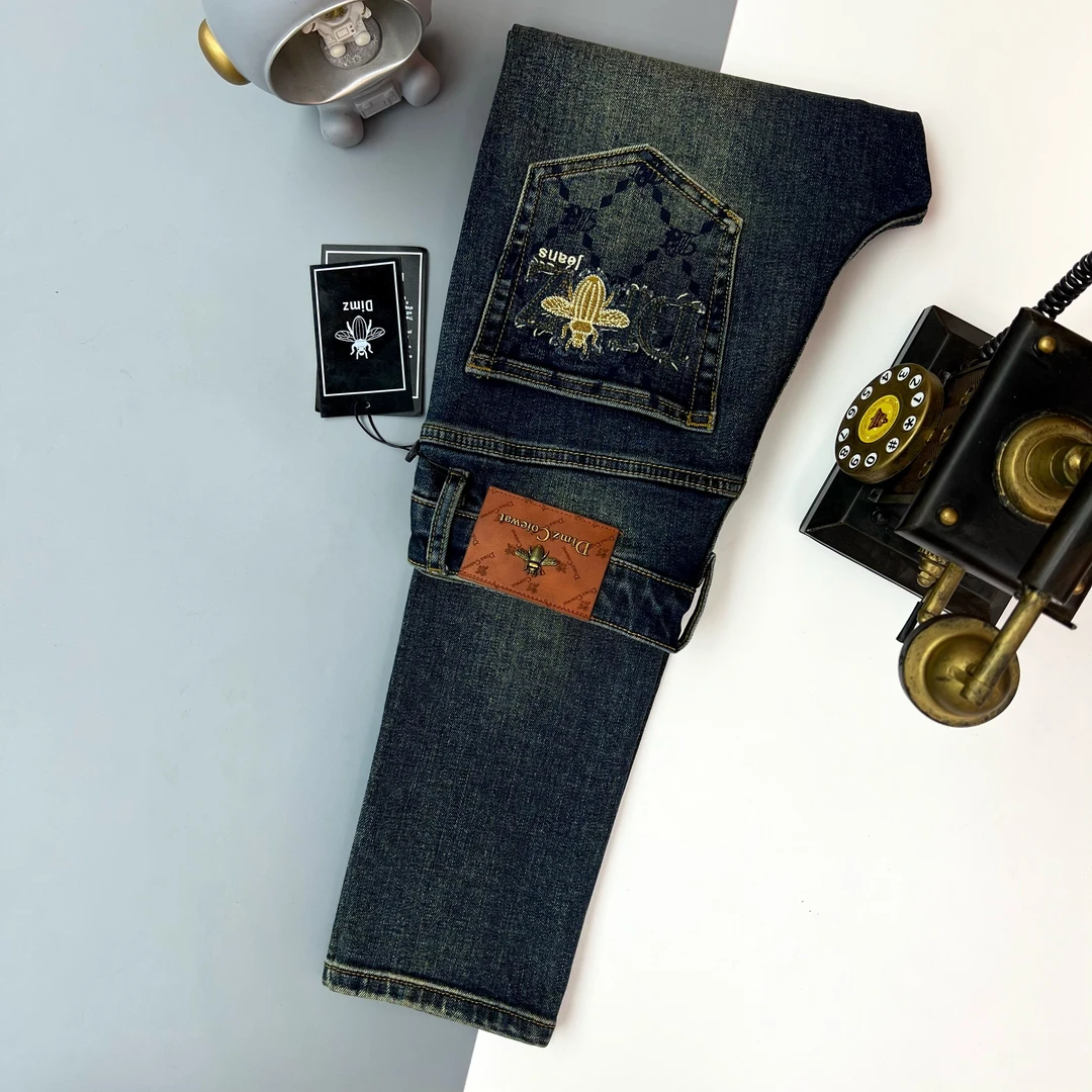 【8052】秋冬款新品男士轻奢弹力休闲水洗牛仔百搭修身小直筒长裤