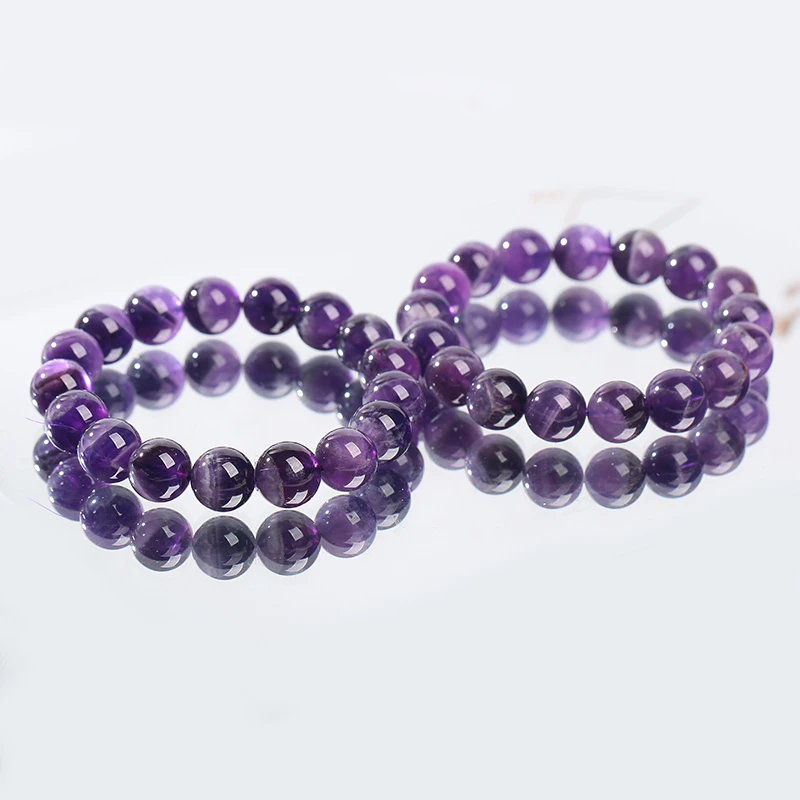 天然紫极光金字塔水晶手链11.5-12mm紫色时尚素圈131多样性发其一
