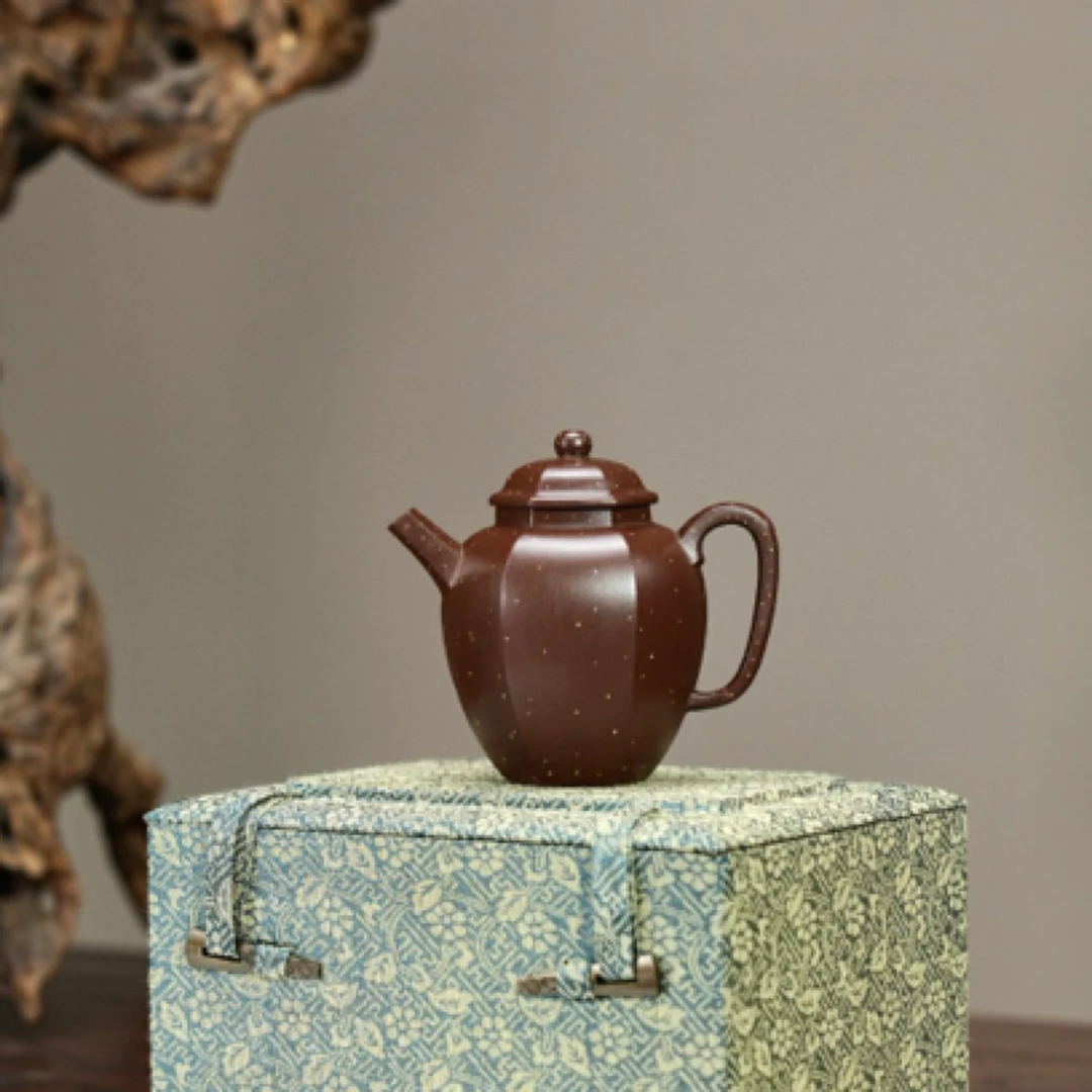 全手工【橄榄·把玩款】 原矿老紫泥·150cc·内推孔