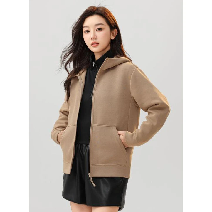 门店47&9！明知空气层~经典百搭连帽时尚感宽松百搭外套女 C19835