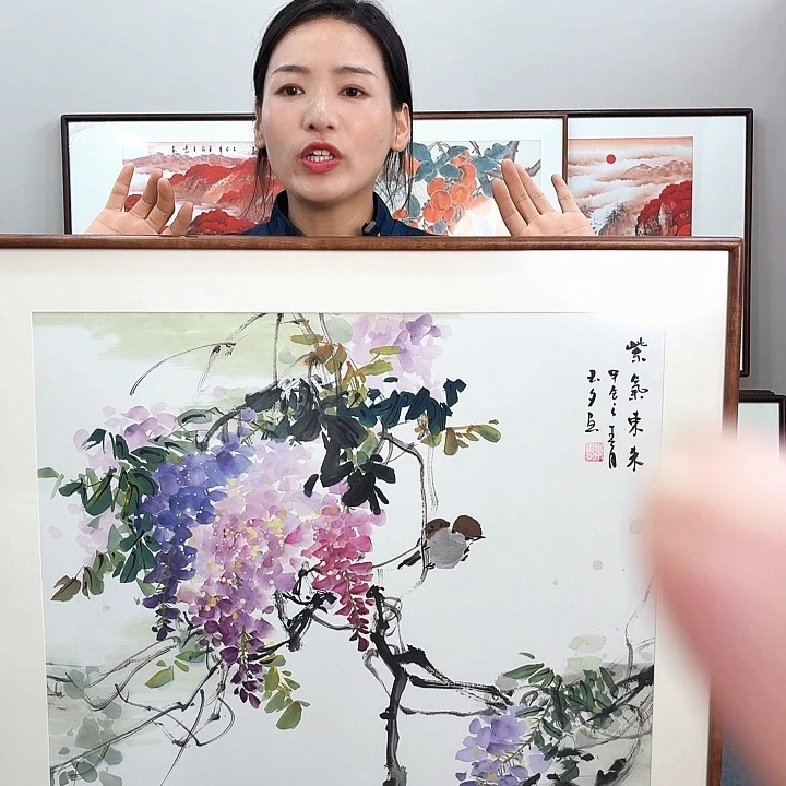 国画手绘作品80×80尺寸