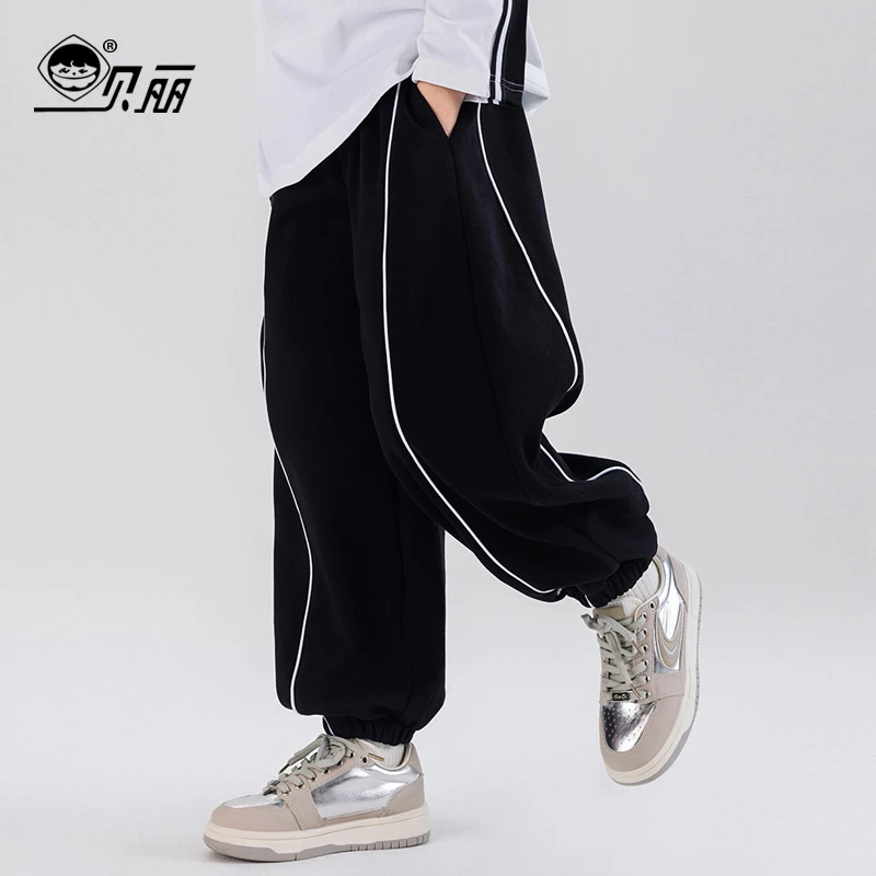 春装新款韩版运动裤中大童童装春季洋气休闲裤中大童春天撞色卫裤