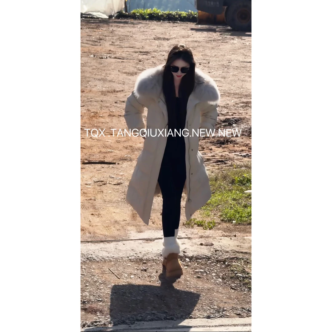 【冬季保暖】2024新品毛领款收腰羽绒外套