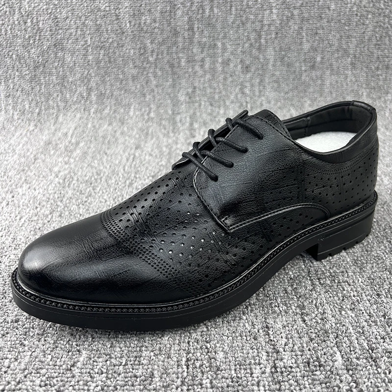 0510-1夏季新款男士透气套脚皮鞋休闲皮鞋商务懒人鞋子男鞋休闲鞋