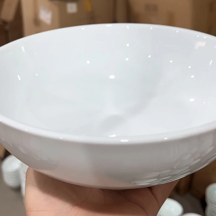 瓷片高白泥八英寸罗汉汤碗两个微瑕