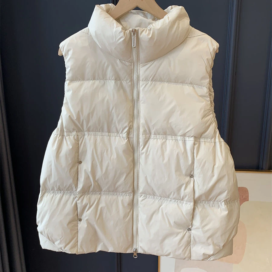 羽绒马甲女2025短款鸭绒韩版宽松立领坎肩背心保暖羽绒服轻薄外套