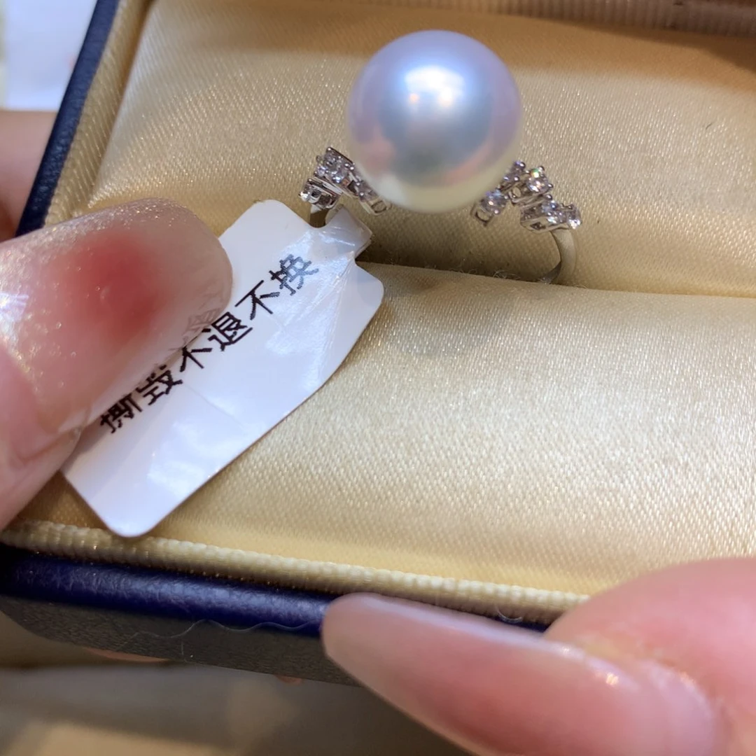 14K金镶嵌戒指海水珍珠