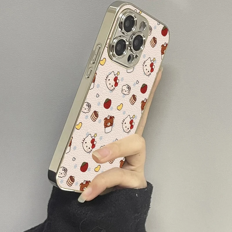 ❤1棕熊KT猫适用苹果16promax手机壳男女新款防摔15卡通14硅胶全包