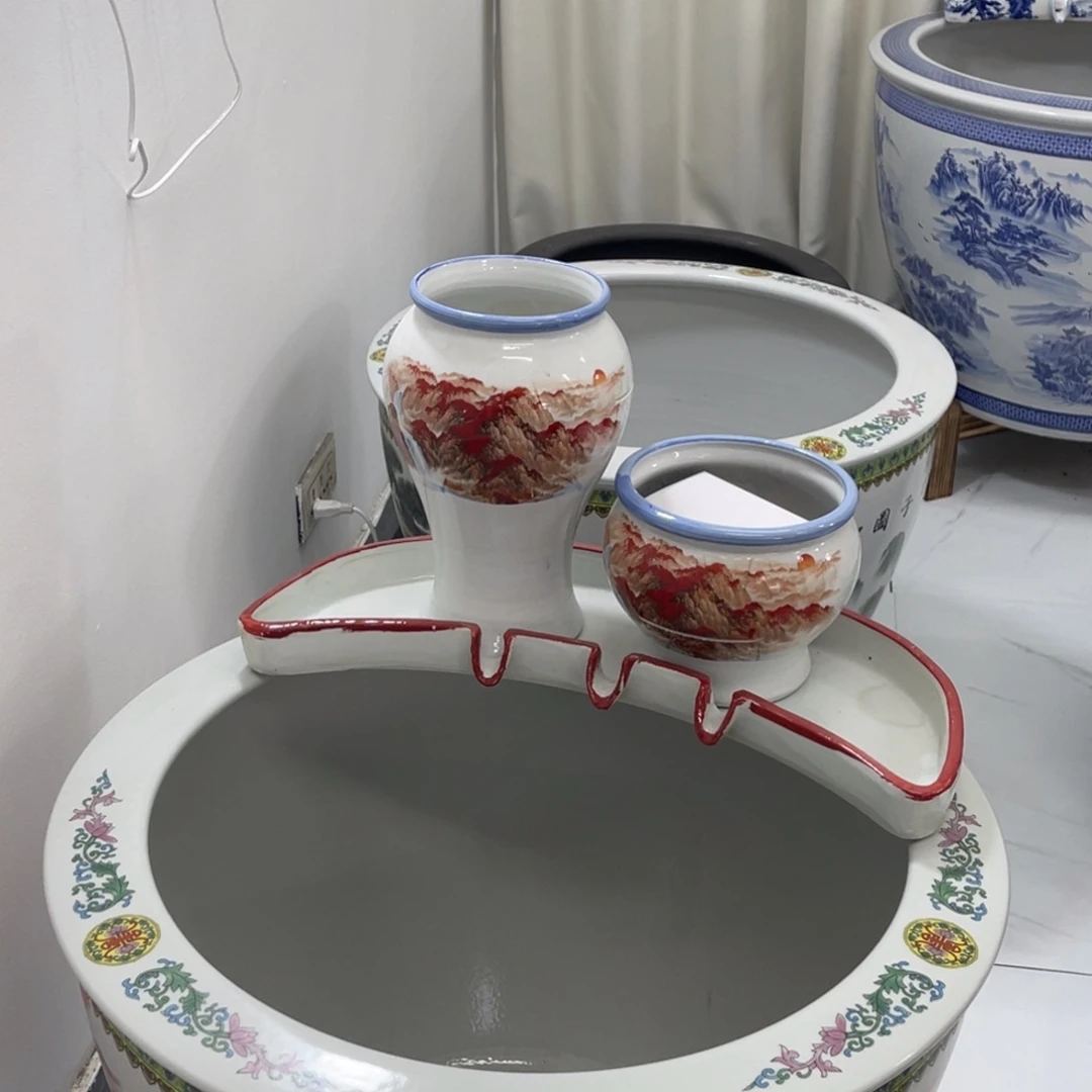 陶摆件陶瓷流水摆件景德镇