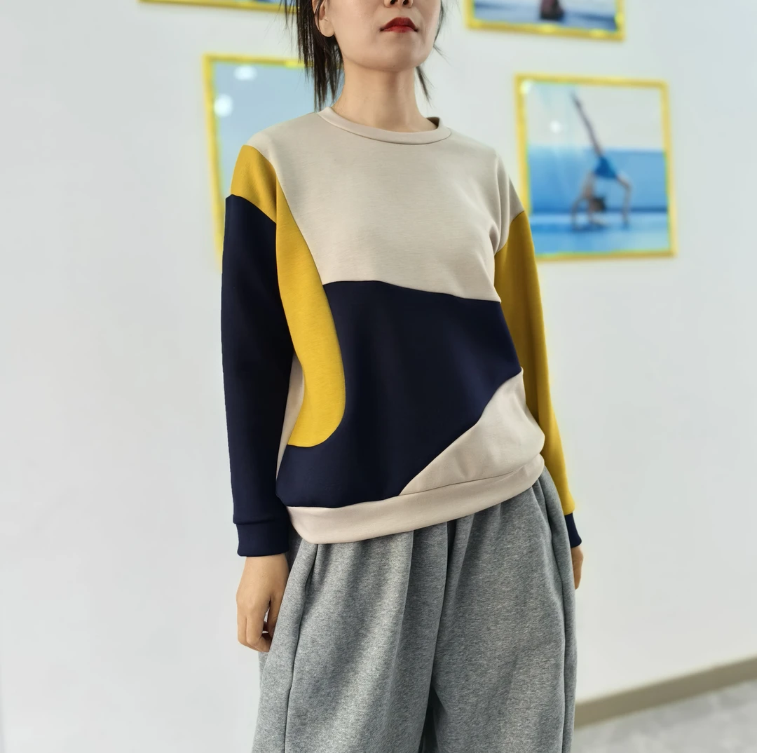 春季卫衣秋季长袖单排扣无衣门襟针织春季套头宽松圆领潮流