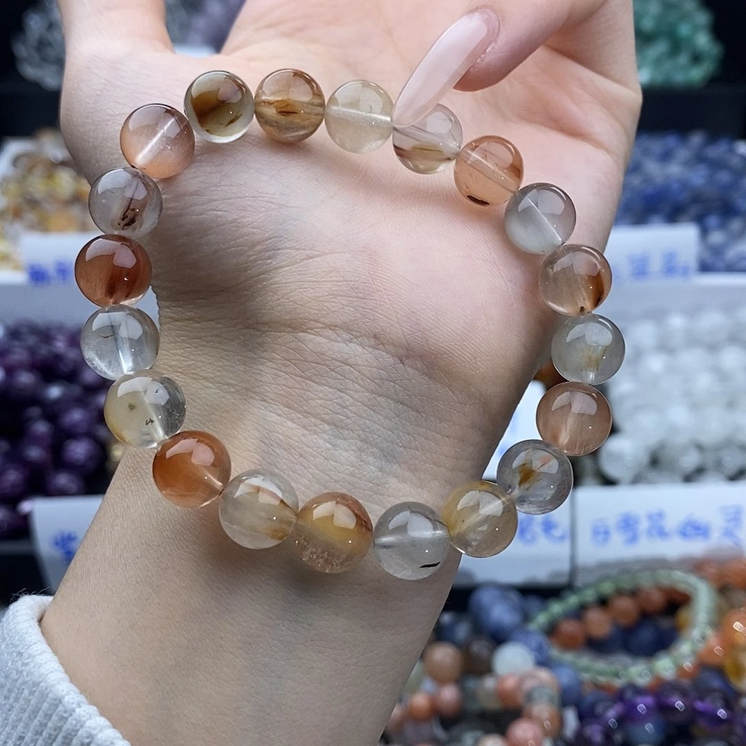 水晶手链未镶嵌拉丝体彩兔毛