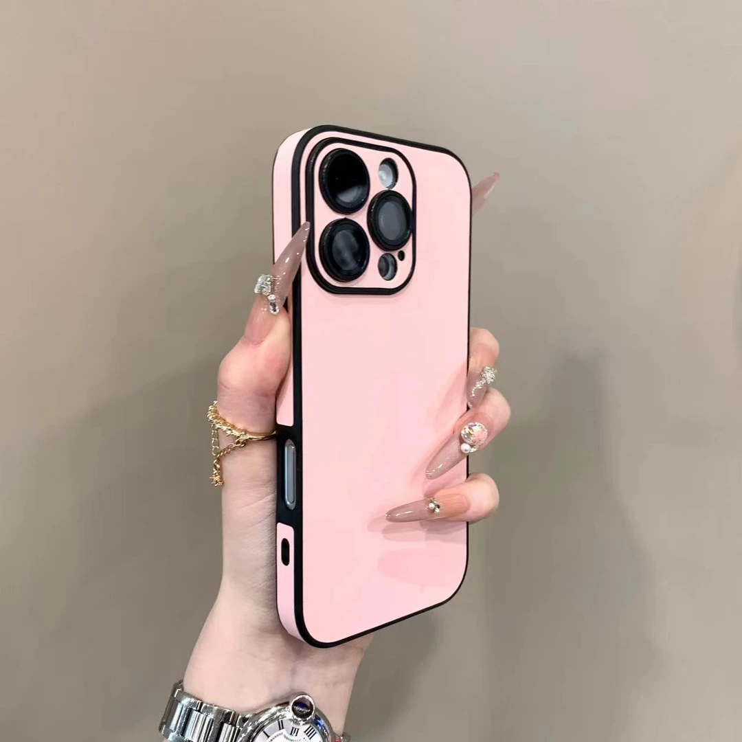 新款全包边皮纹带镜头膜适用iPhone16promax手机壳15pro个性14防