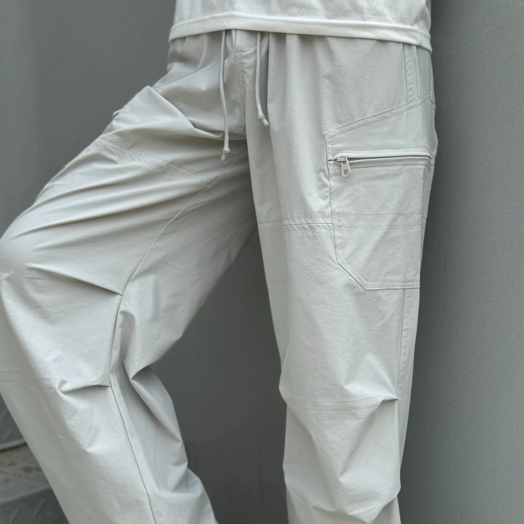 Cloud in Fog/拨雾见云2025夏季弯刀工装多口袋松紧腰宽松透气