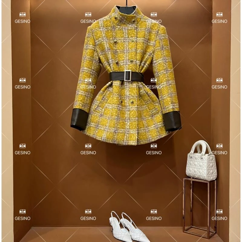 【关关】秋冬气质小香风时尚设计师中长款外套 QD-2025277