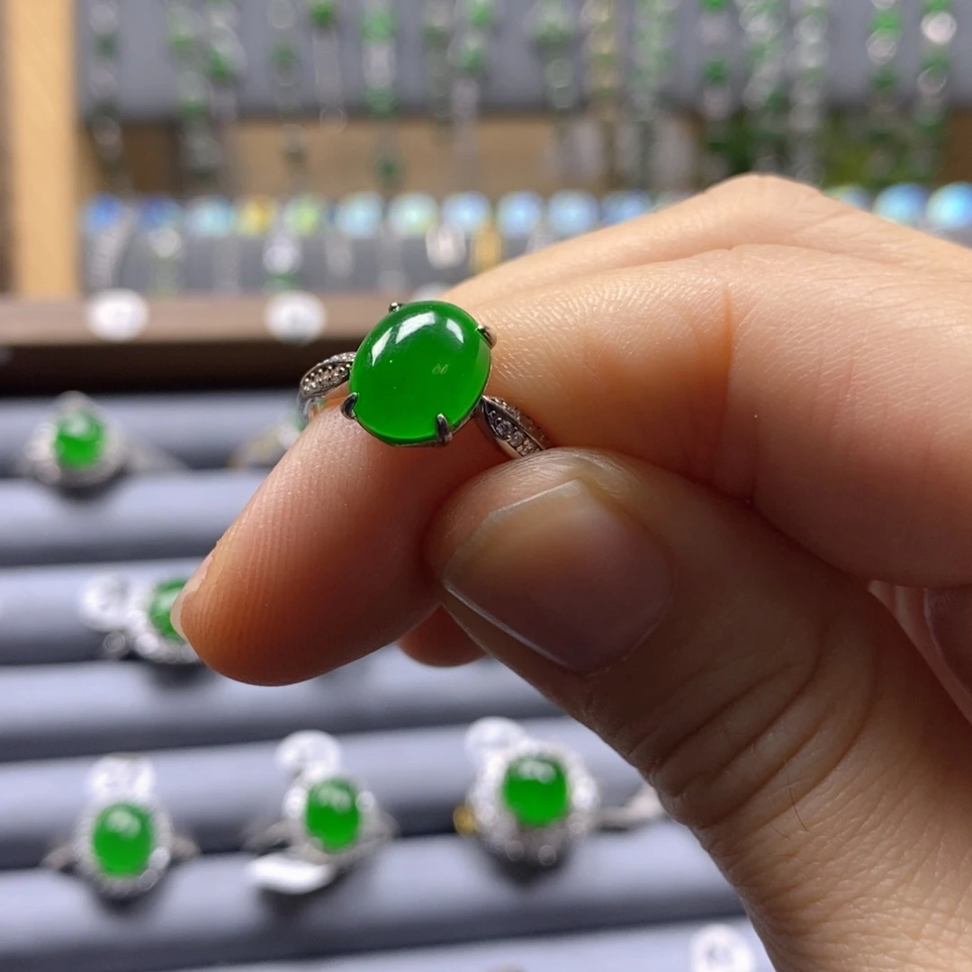 颈饰银S925镶嵌翡翠34号