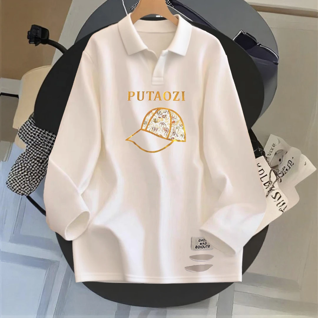 韩版长袖白色T恤中长款慵懒风女士上衣秋冬季新款德绒保暖打底衫