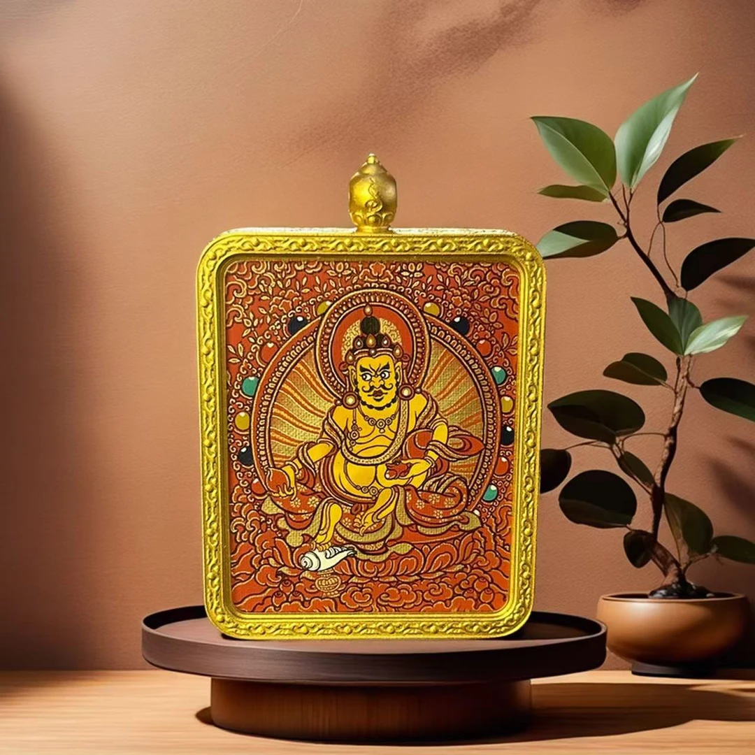 红唐带彩黄财神4*5cm