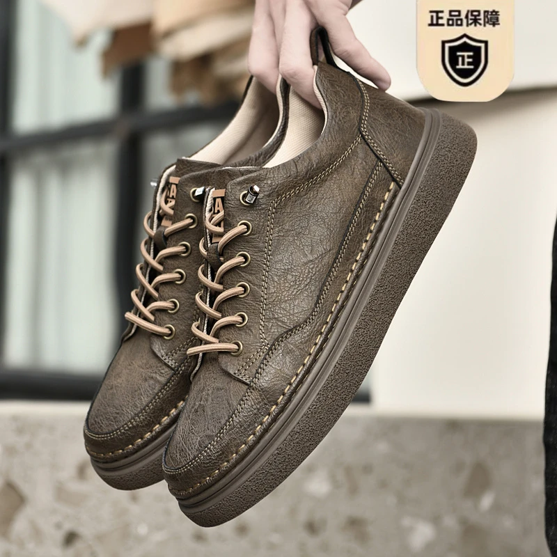 休闲皮鞋男士秋季新款时尚板鞋透气潮流百搭韩版运动潮鞋低帮潮鞋