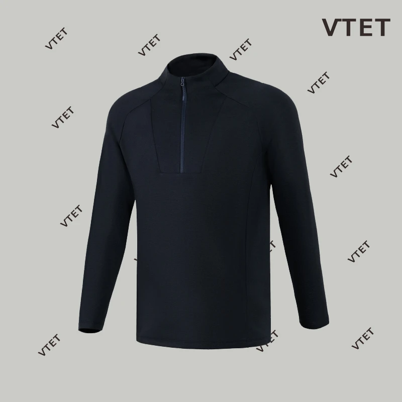 户外运动加绒长袖男士秋冬半拉链保暖套头T恤打底衫/24-2407