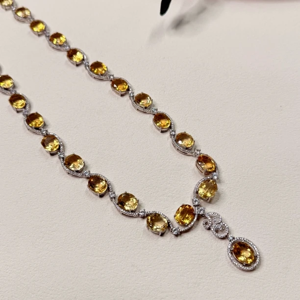 【六六中古】孤品s925黄水晶项链th9268链长50