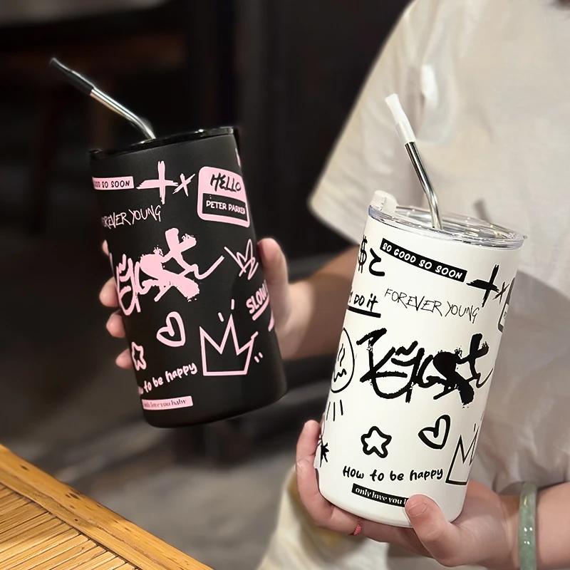 高颜值小众304不锈钢咖啡杯浓缩冰美式拿铁牛奶杯餐厅饮料水杯