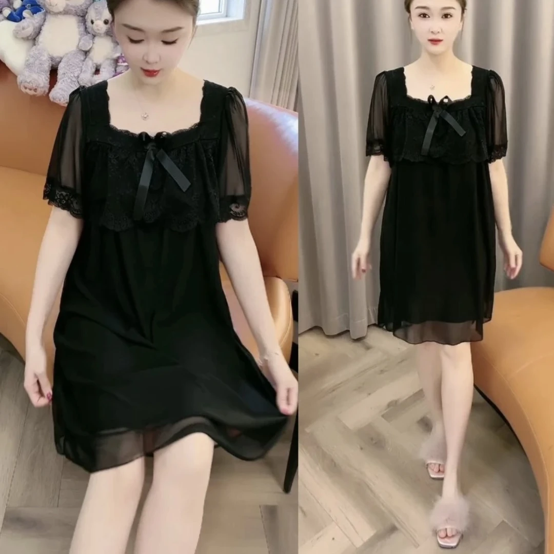 爆款公主风甜美蕾丝柔软家居时尚洋气睡裙