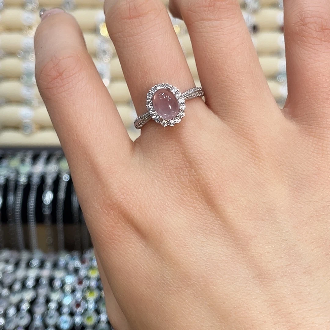 水晶戒指银S925镶嵌