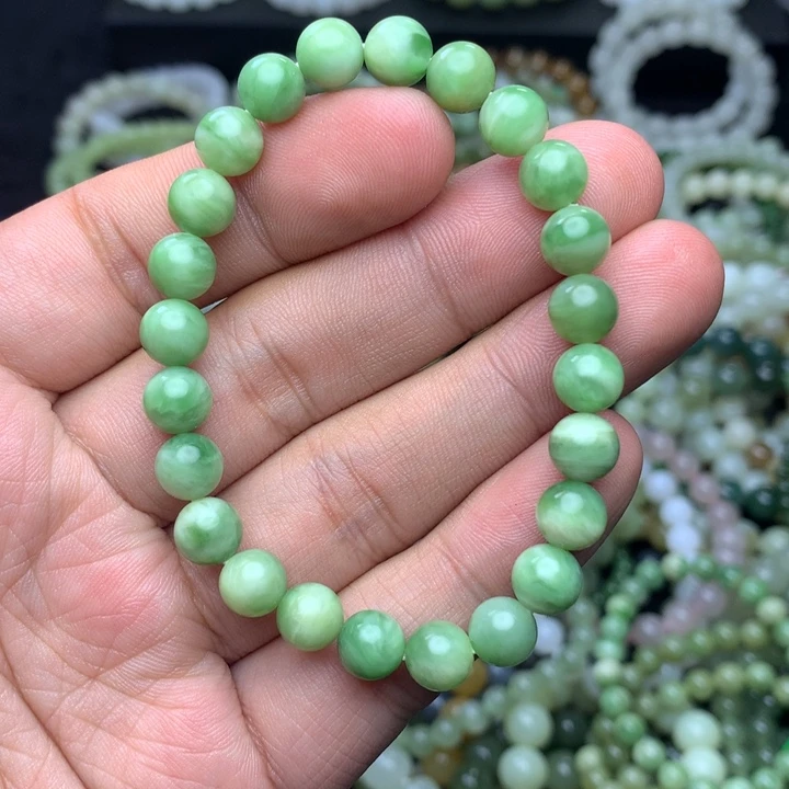 和田玉未镶嵌手串黑羊洞碧玉 唐三彩珠