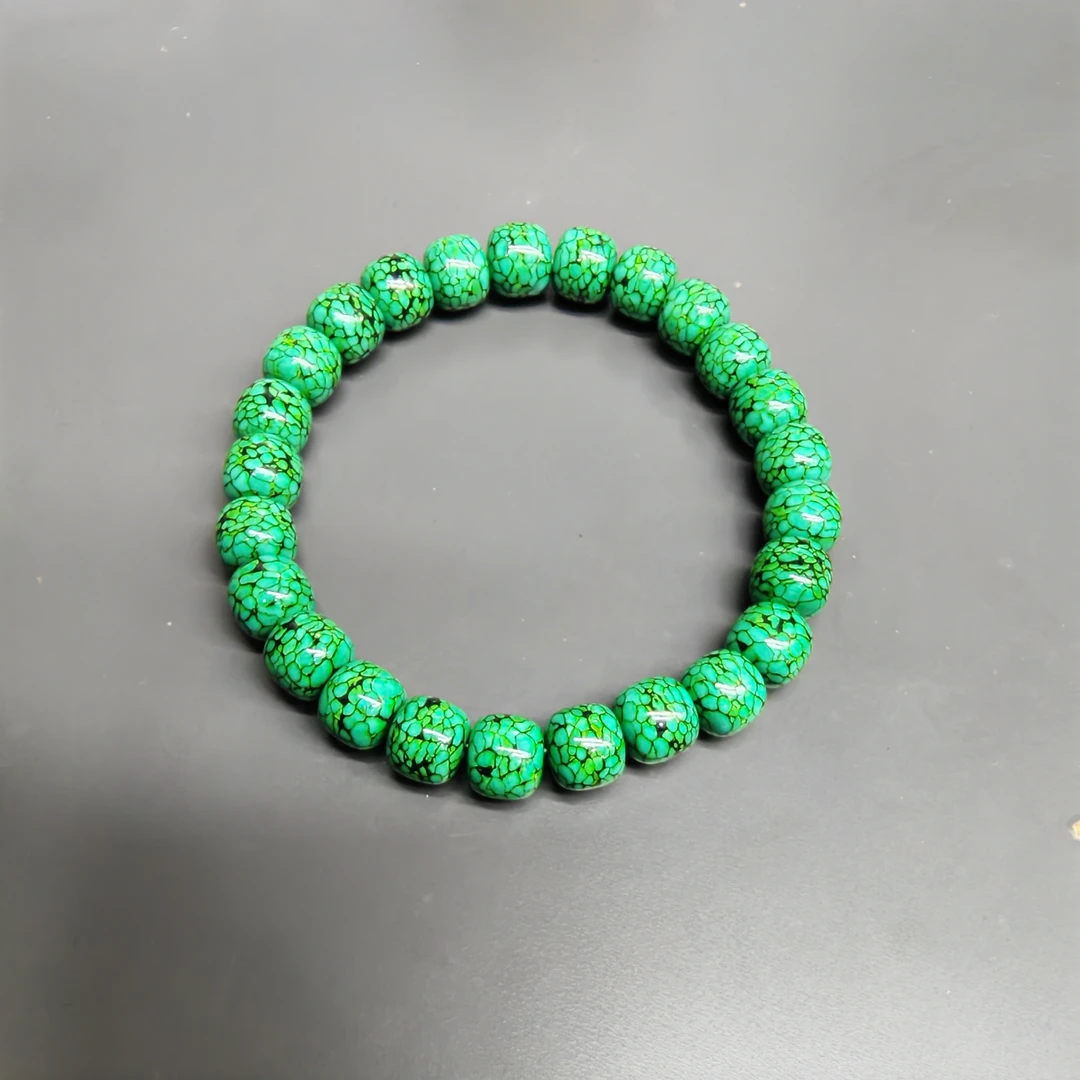 菜籽绿网花老型8mm手链（多样性发货）